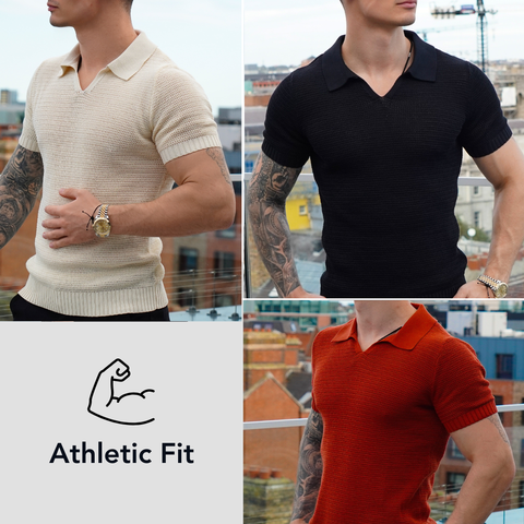 Contours the chest and arms with a sharp cut that stays soft and flexible.